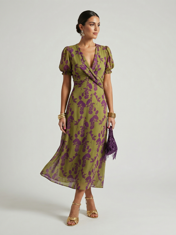 Virel | Entspanntes Blumen-Midi-Kleid