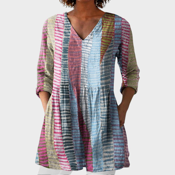 Anais | Boho Lange Bluse – V-Ausschnitt