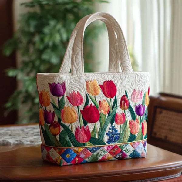 Handgefertigte Tasche | Tulpen Garten