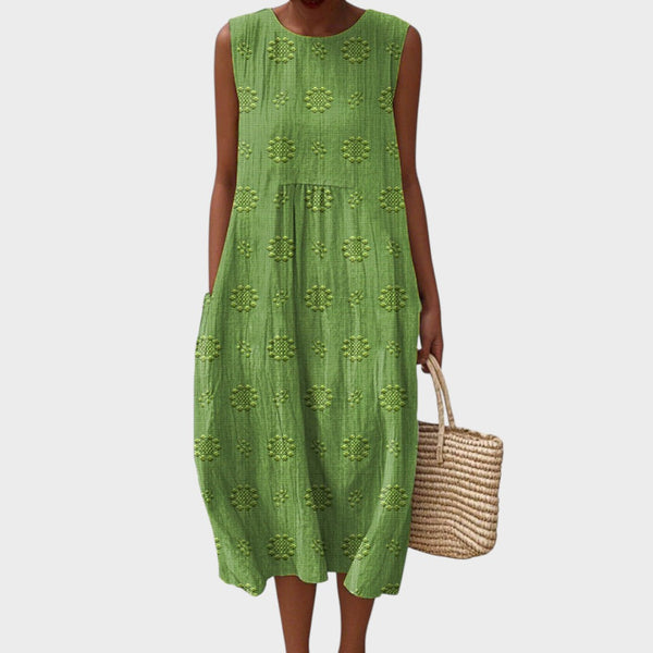 Alina | Elegantes ärmelloses Kleid mit Taschen