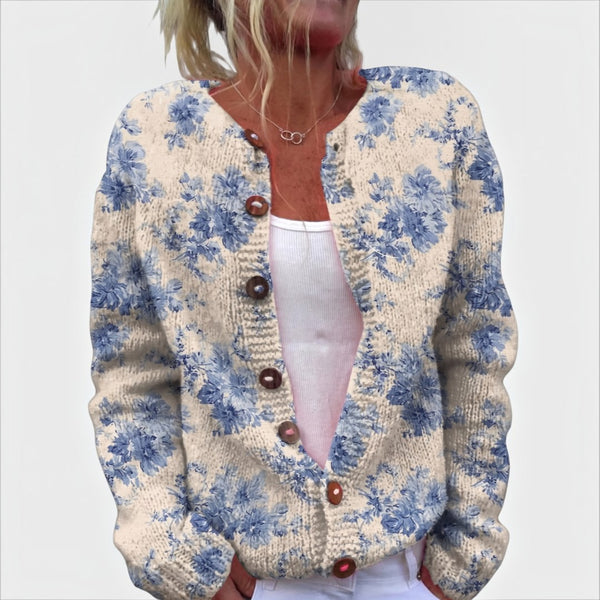 Orla | Cardigan mit blauen Blüten
