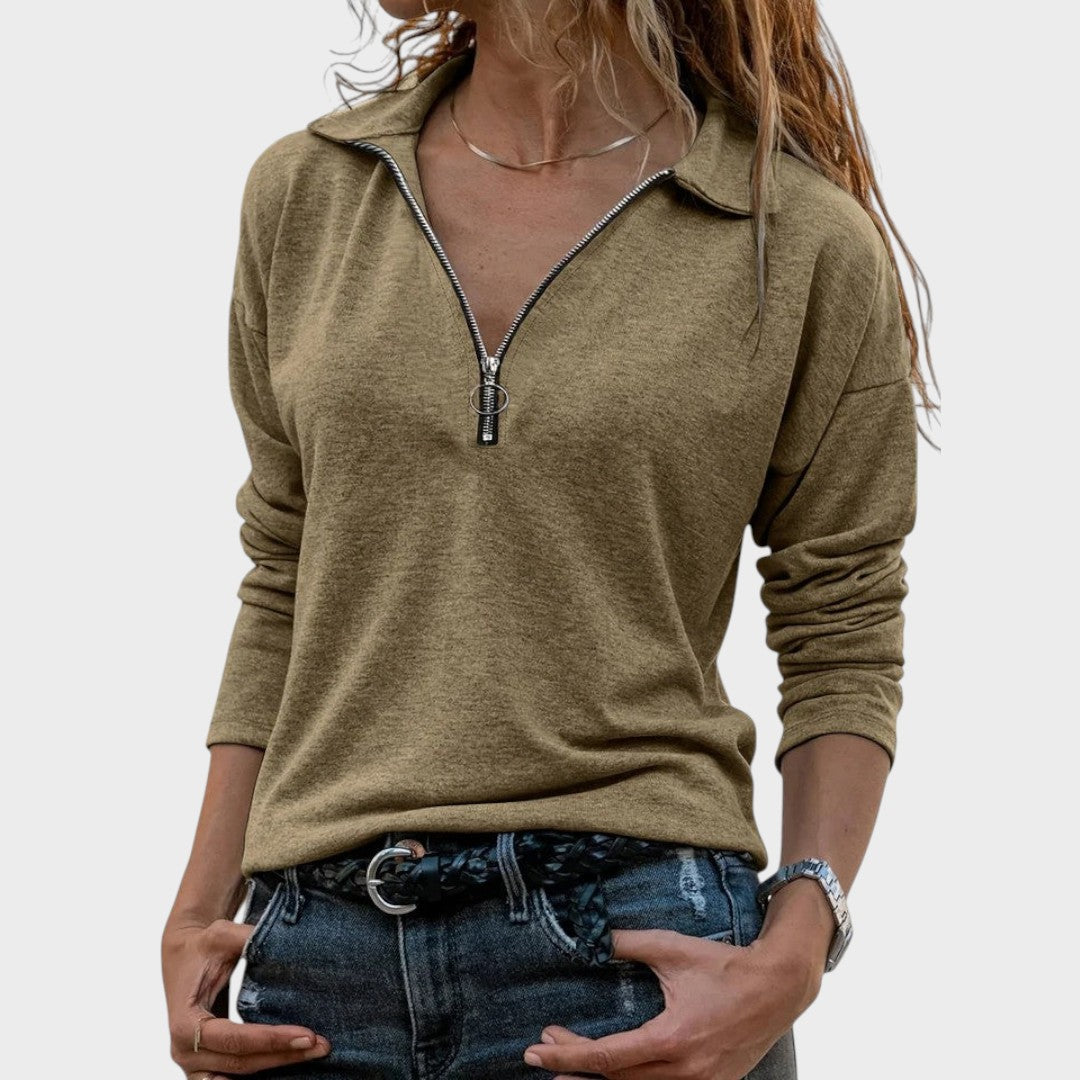 Dulce | Feinstrickpullover mit Reißverschluss