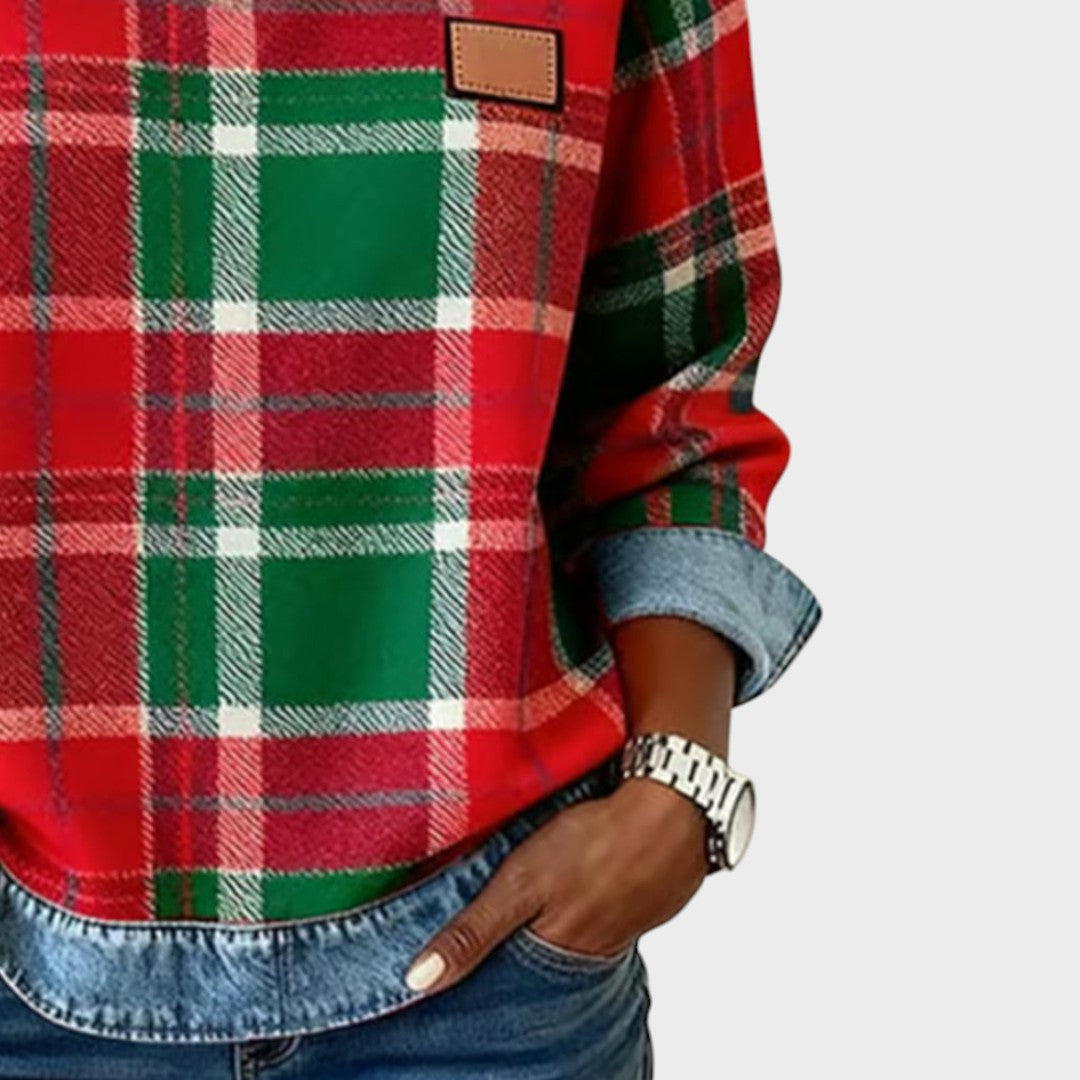 Iva | Pullover mit Denim-Details