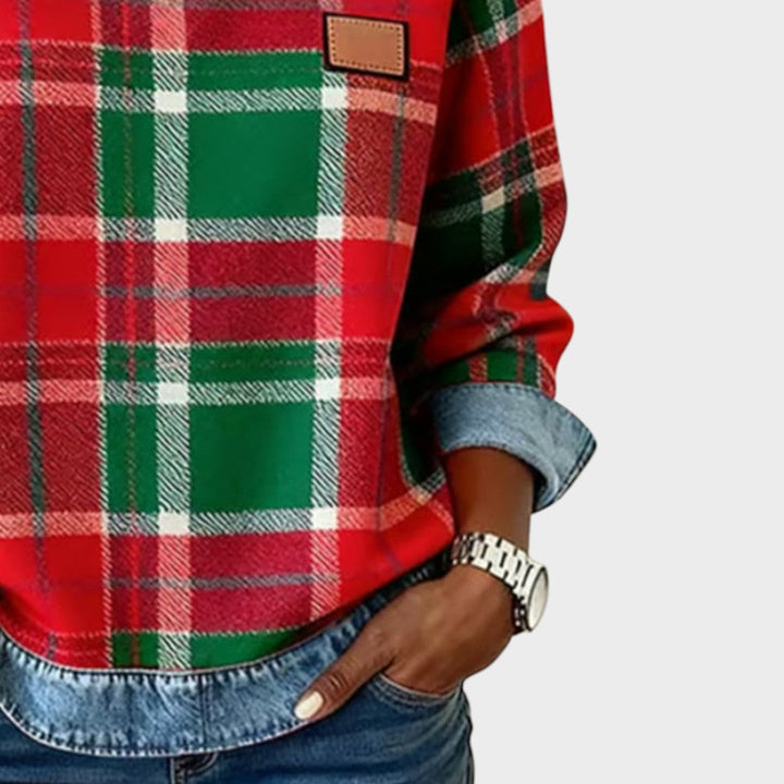 Iva | Pullover mit Denim-Details