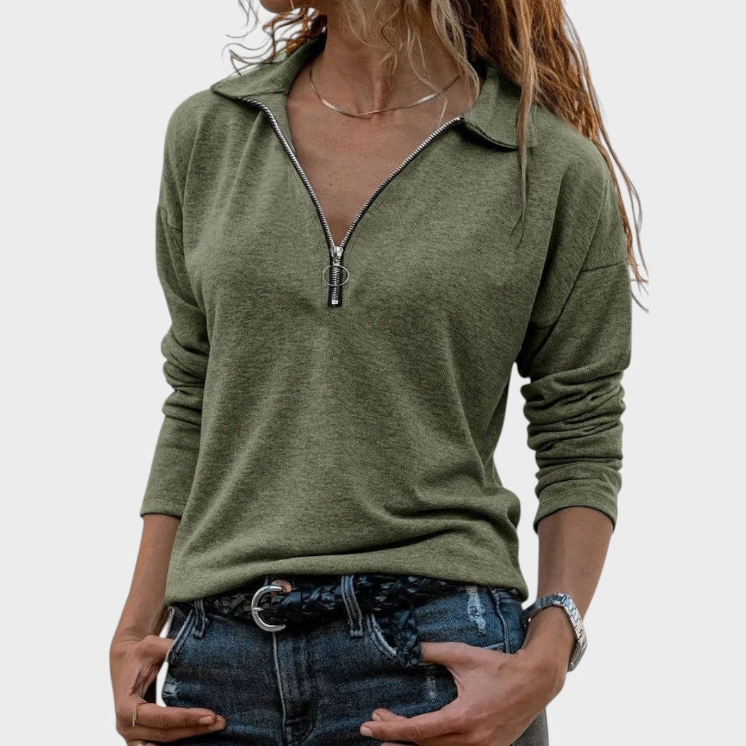 Dulce | Feinstrickpullover mit Reißverschluss
