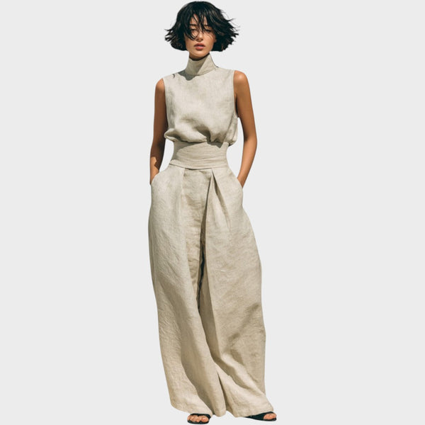 Falyne | Minimalistisches Tanktop und Weite Hose Set