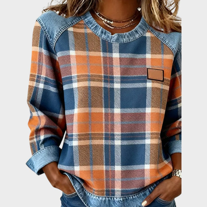 Iva | Pullover mit Denim-Details