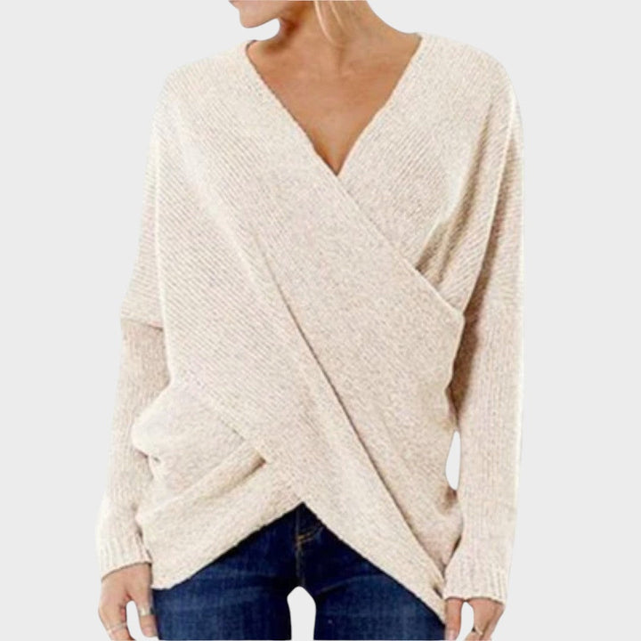 Nicole | Überkreuzter Strickpullover