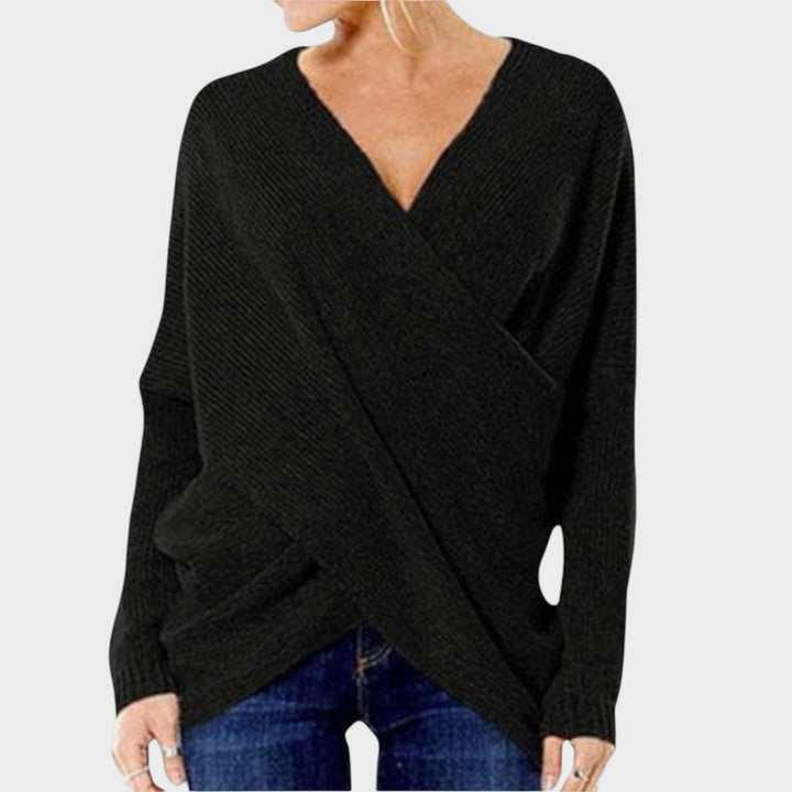 Nicole | Überkreuzter Strickpullover