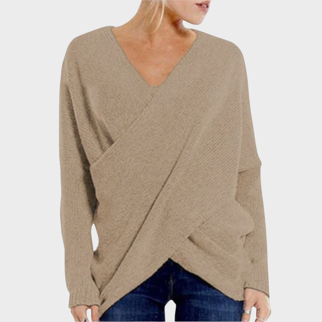 Nicole | Überkreuzter Strickpullover