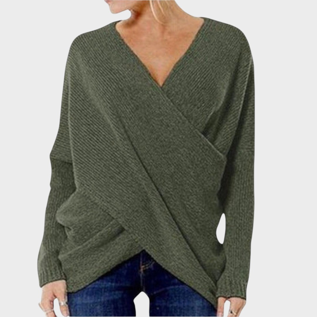 Nicole | Überkreuzter Strickpullover