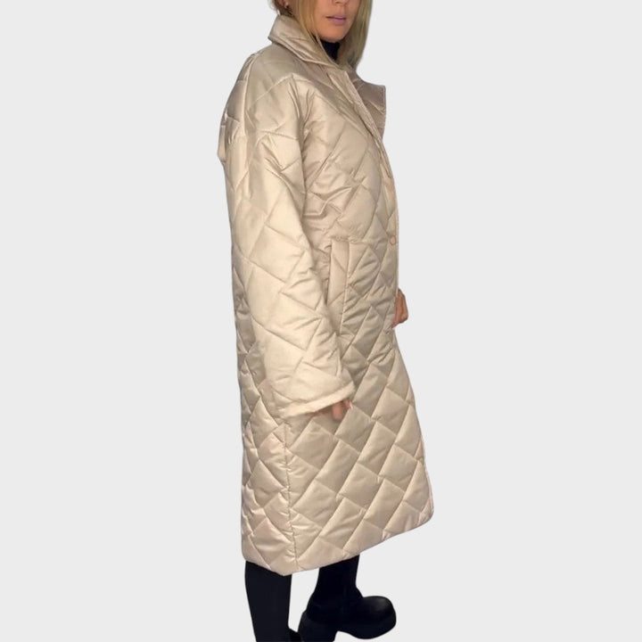 Ofira | Wendbarer Steppmantel mit Leopardenfutter