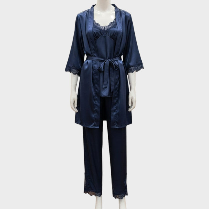 Rebecca | 5-teiliges Satin-Spitzen-Pyjama-Set