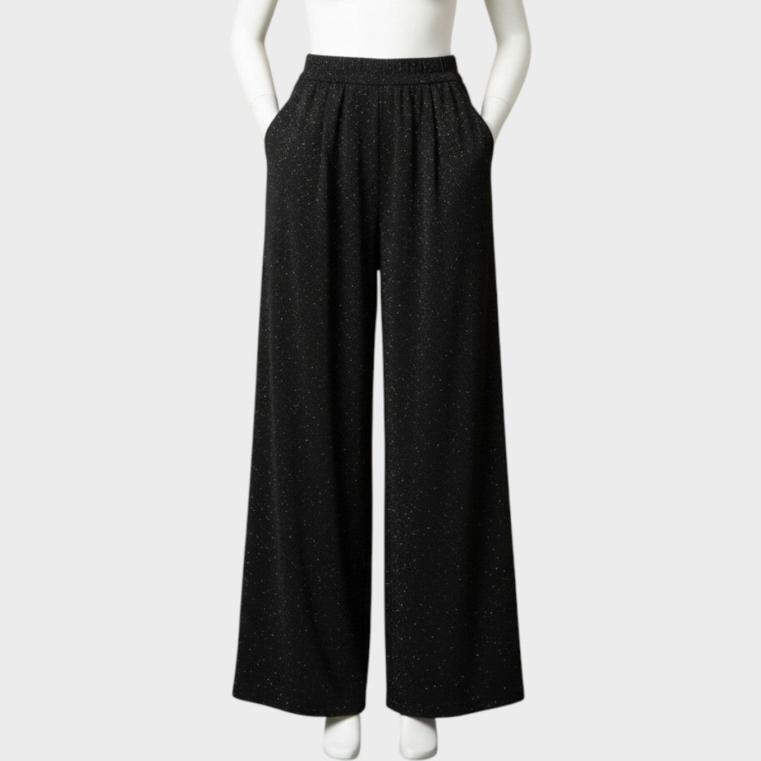 Verina | Weite, glänzende Hose