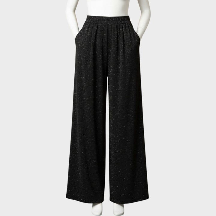 Verina | Weite, glänzende Hose