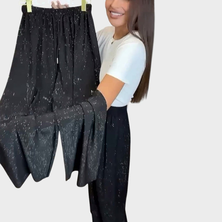 Verina | Weite, glänzende Hose