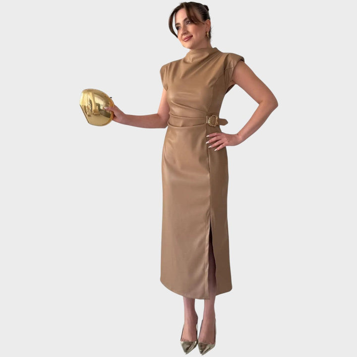 Brazella | Elegantes Wildlederkleid mit Ausschnitt