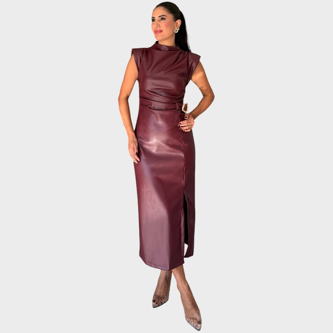 Brazella | Elegantes Wildlederkleid mit Ausschnitt