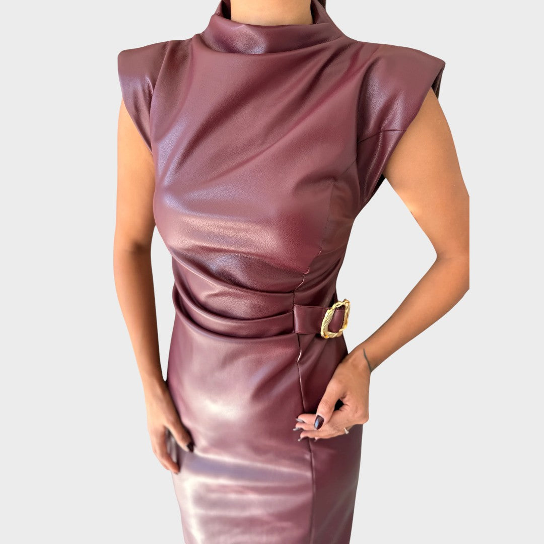 Brazella | Elegantes Wildlederkleid mit Ausschnitt