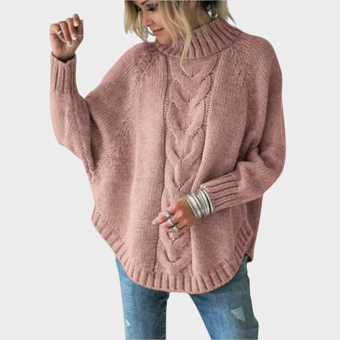 Vanessa | Strickpullover mit Zopfmuster und Kragen