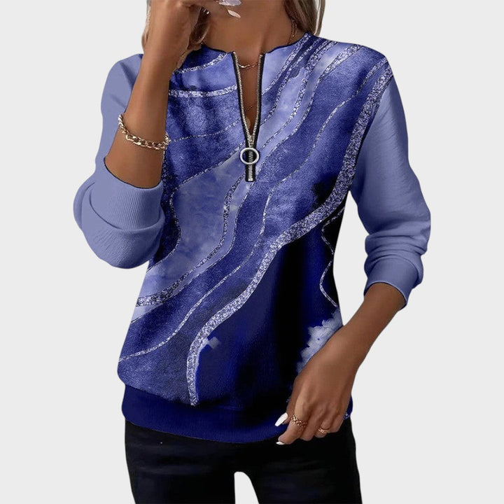 Vânia | Pullover mit Reißverschluss und Muster