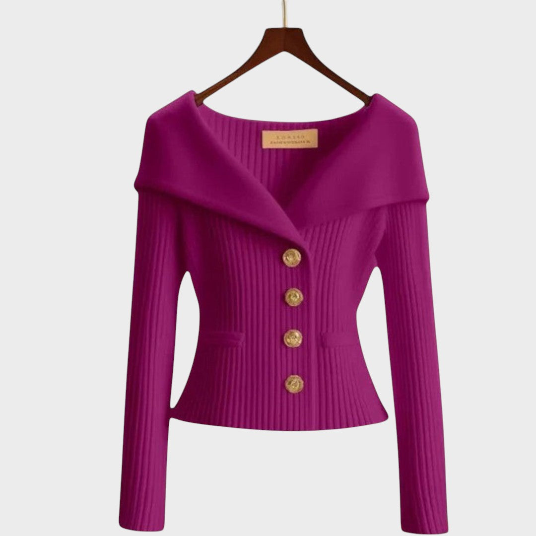 Nicole | Eleganter Rippstrick-Cardigan