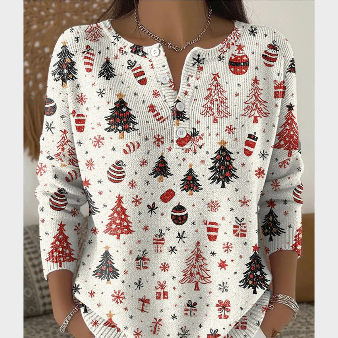 Cris | Weihnachts-Pullover mit Knöpfen
