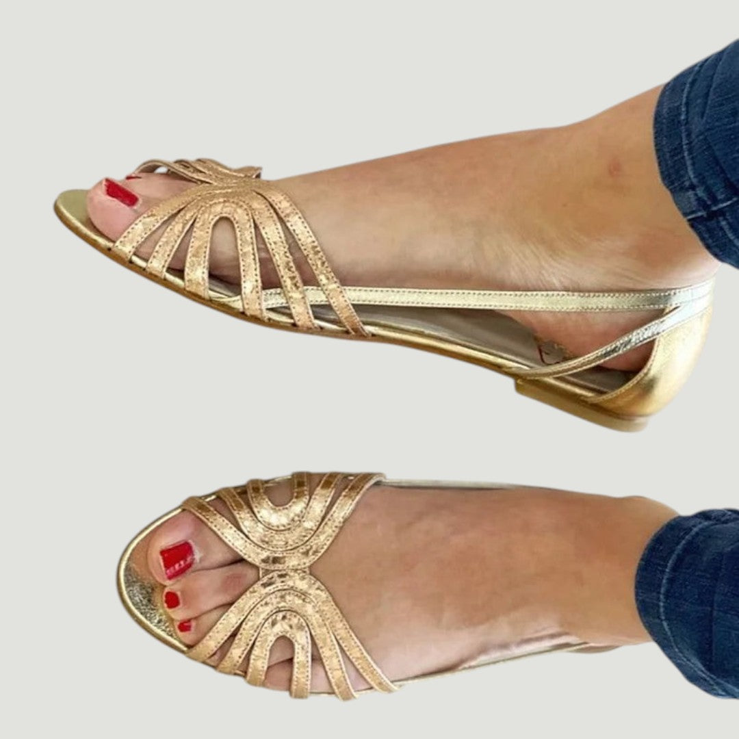 Eleonora | Goldene Sommerschuhe