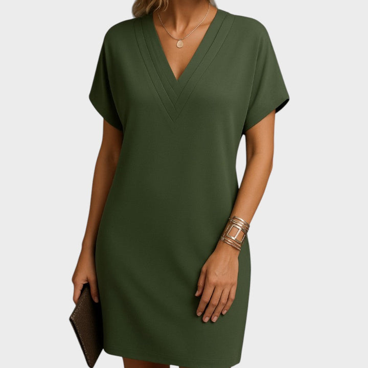 Elena | Elegantes V-Ausschnitt Kleid