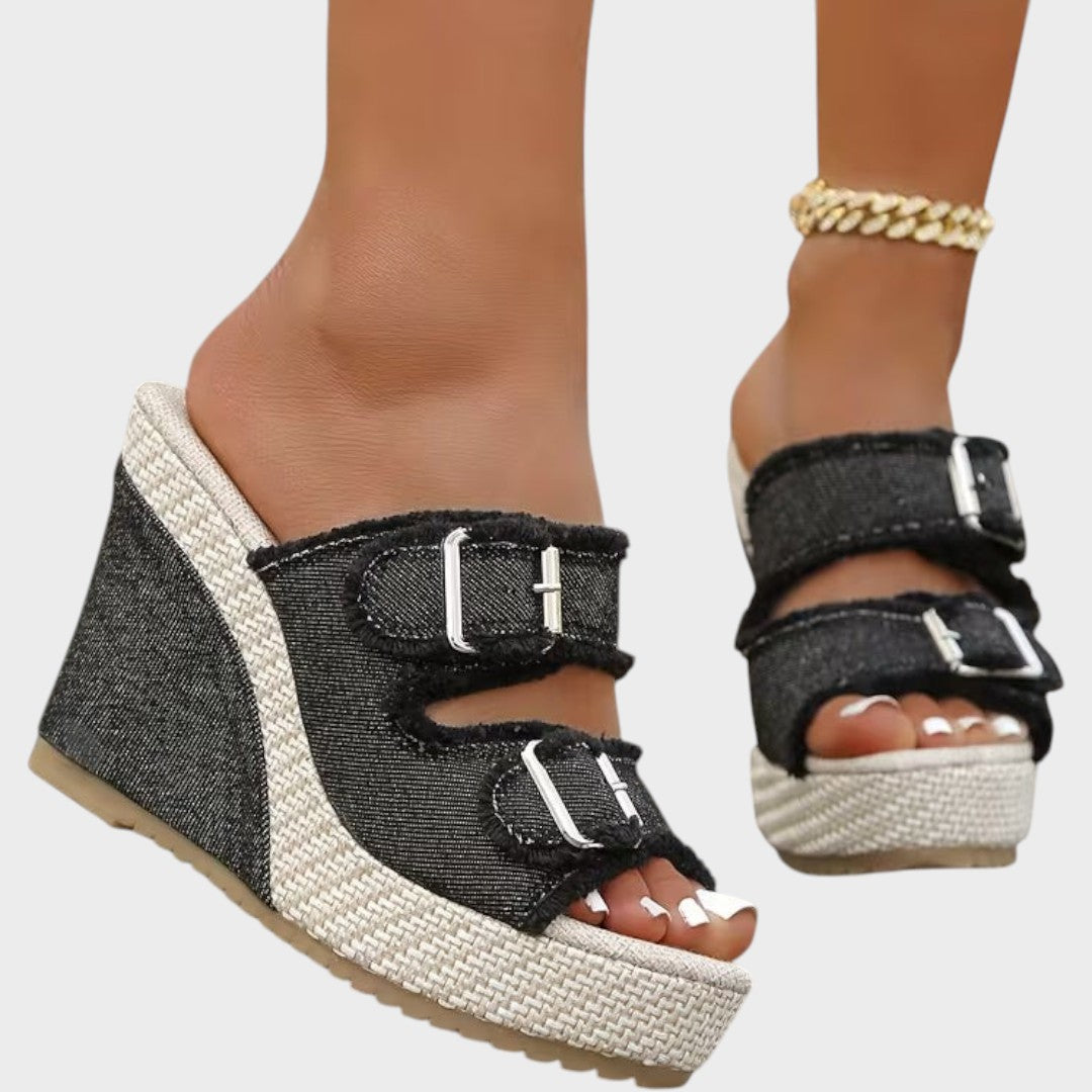 Atelier | Fray Edge Wedge Sandalen
