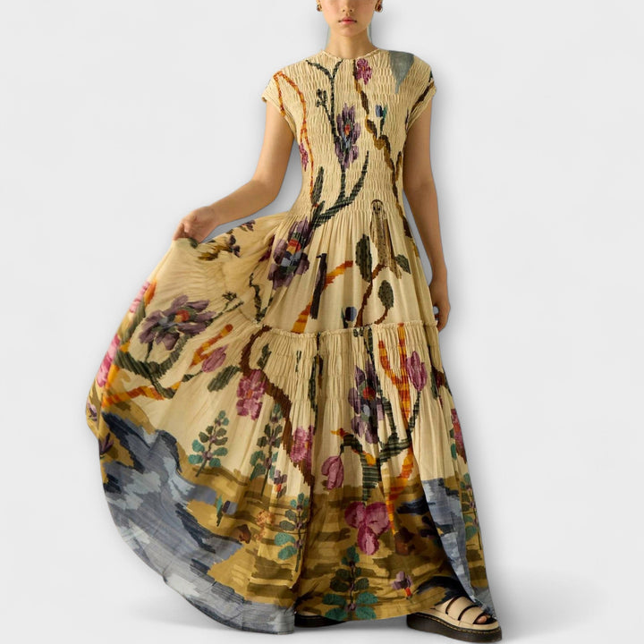 Amanda | Maxikleid mit Faltenmuster