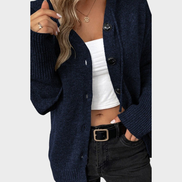 Amélia | Weicher Strickcardigan mit Kapuze