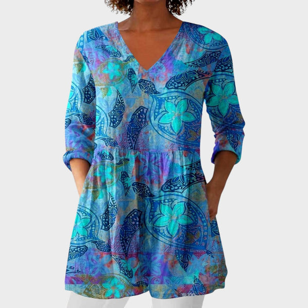 Juliette | Boho Lange Bluse – V-Ausschnitt
