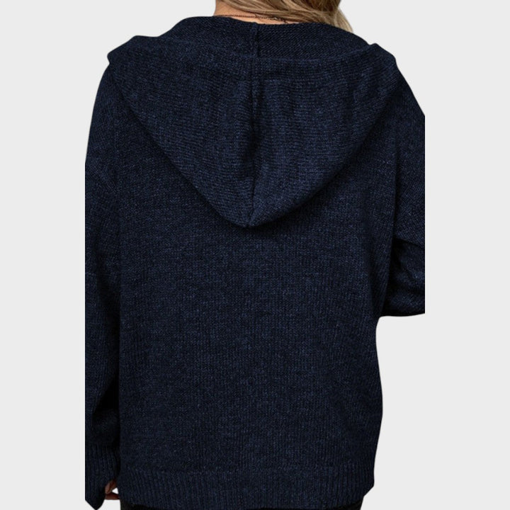 Amélia | Weicher Strickcardigan mit Kapuze
