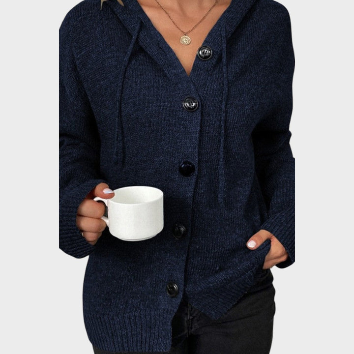 Amélia | Weicher Strickcardigan mit Kapuze