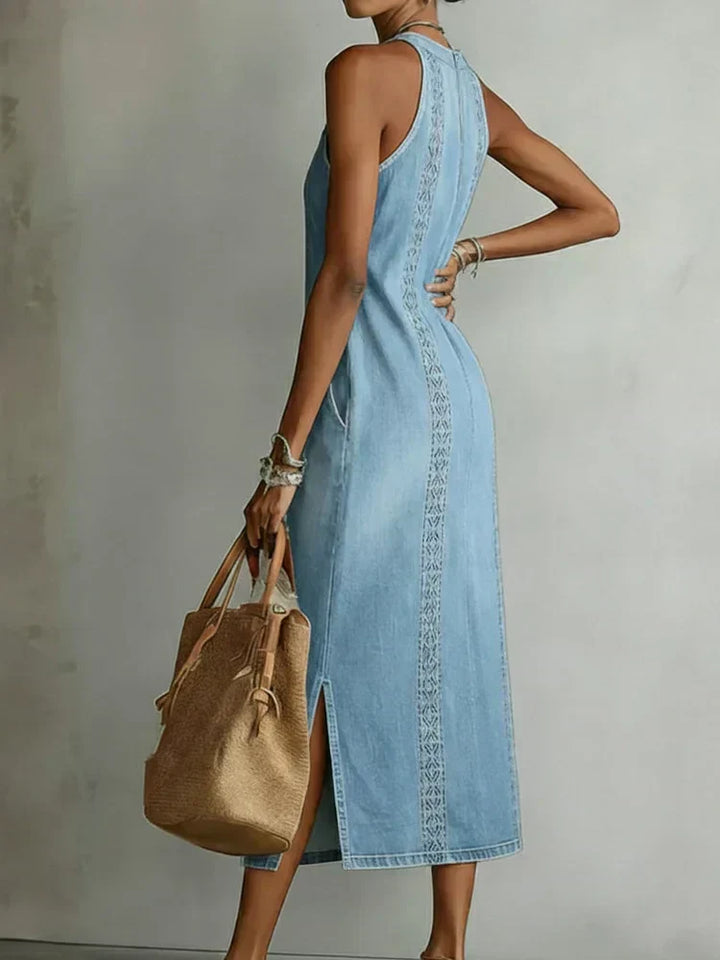 Greta - Denimkleid mit Retro-Spitze
