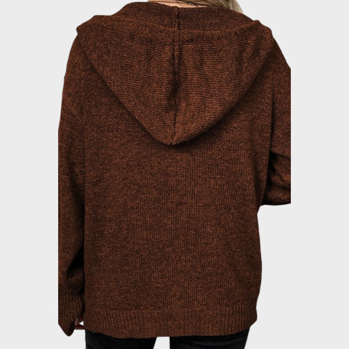Amélia | Weicher Strickcardigan mit Kapuze