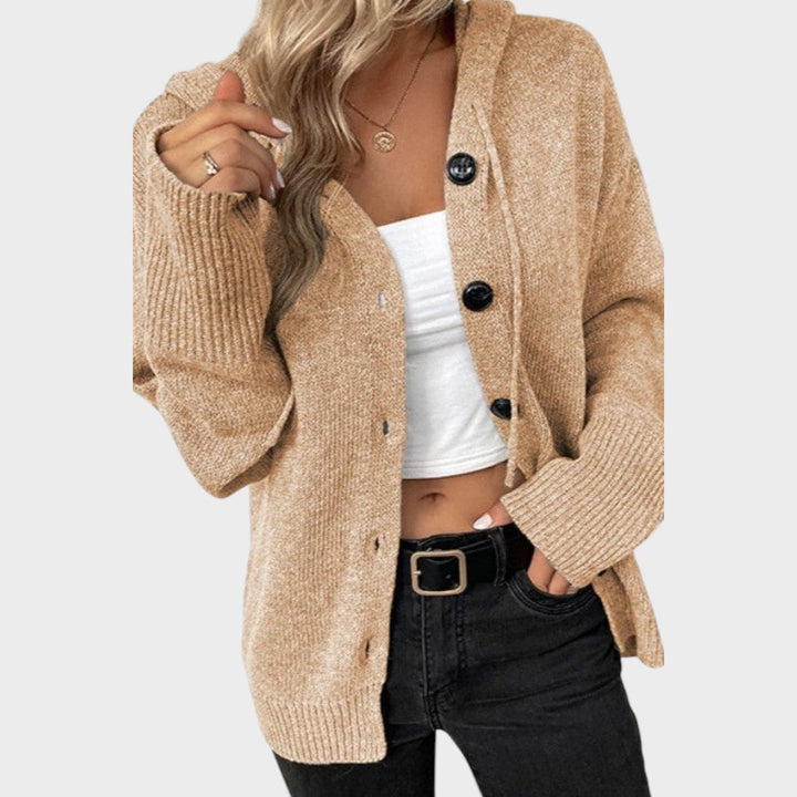 Amélia | Weicher Strickcardigan mit Kapuze