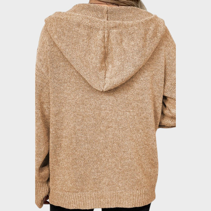 Amélia | Weicher Strickcardigan mit Kapuze