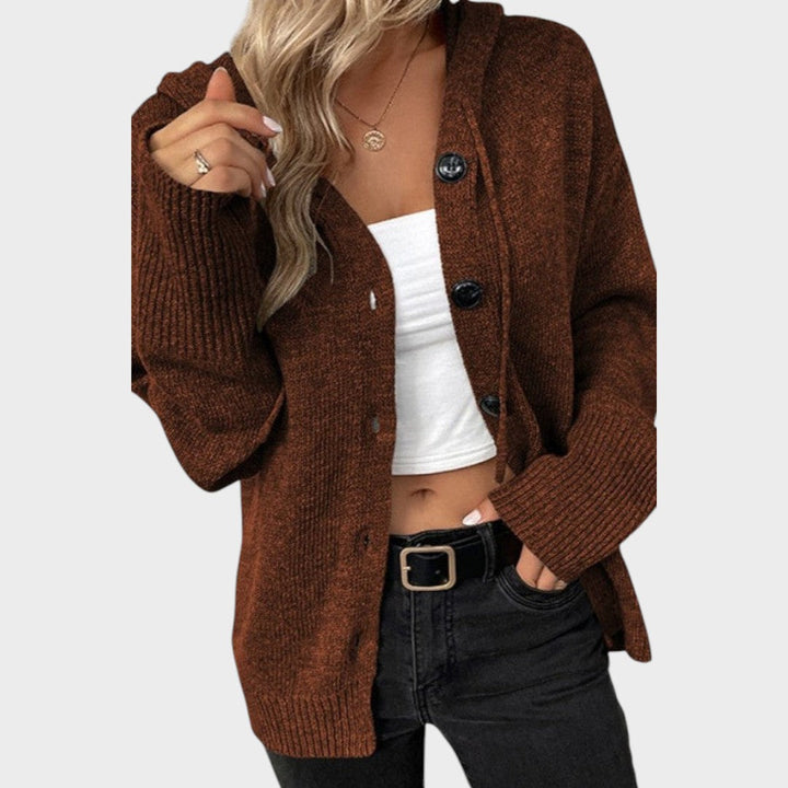 Amélia | Weicher Strickcardigan mit Kapuze