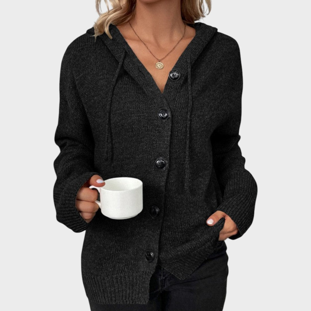 Amélia | Weicher Strickcardigan mit Kapuze