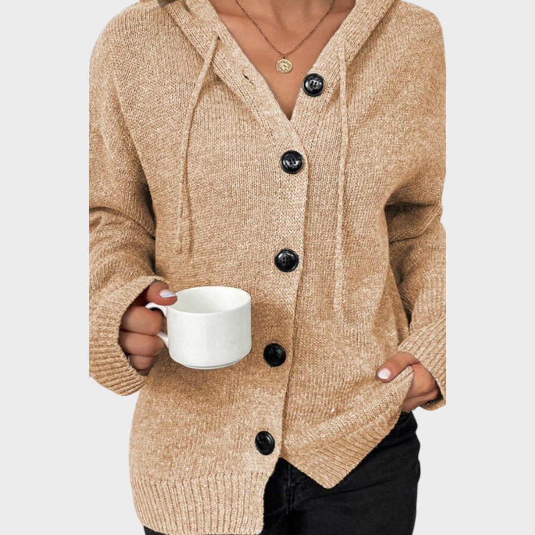 Amélia | Weicher Strickcardigan mit Kapuze
