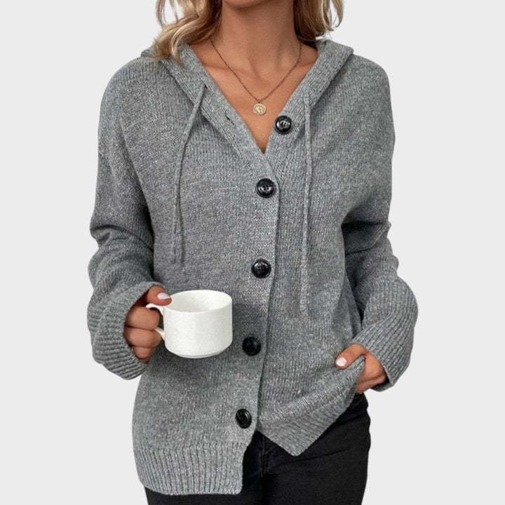 Amélia | Weicher Strickcardigan mit Kapuze