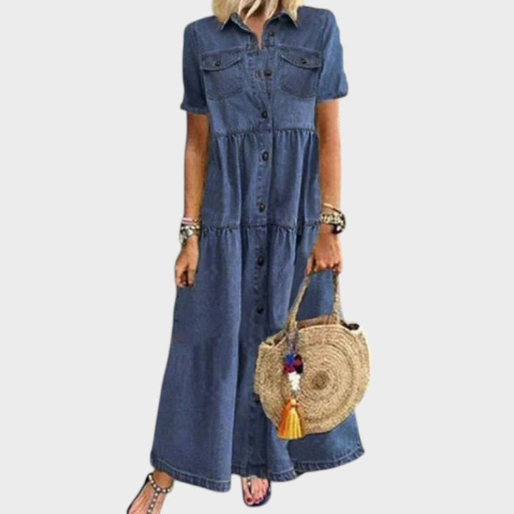 Ainsley | Langes Denim-Kleid