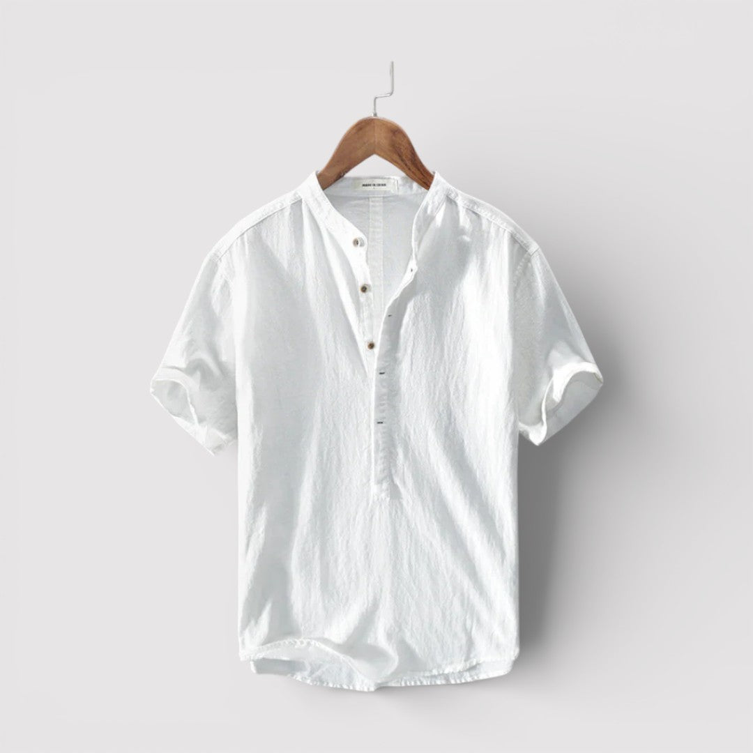 Valentin™ | Luftiges Kurzarmhemd mit Stehkragen