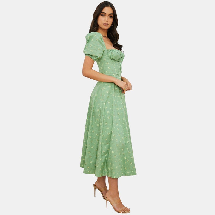 Aviana - Kleid mit Puffärmeln Bloom