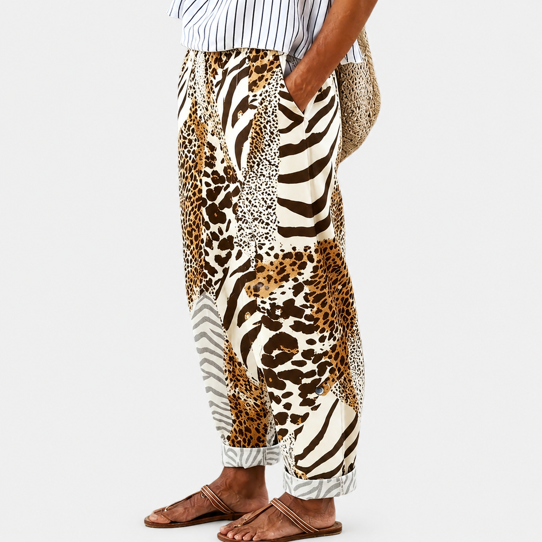 Hannelore | Sommerhose mit Animal-Patchwork