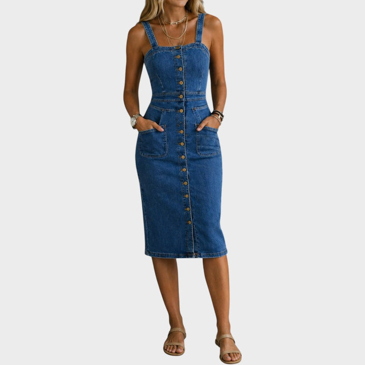 Indira | Denim-Kleid mit Knopfleiste