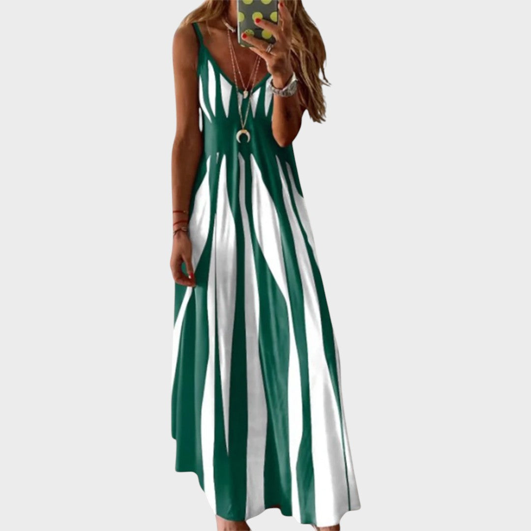 Anita | Langes gestreiftes Kleid