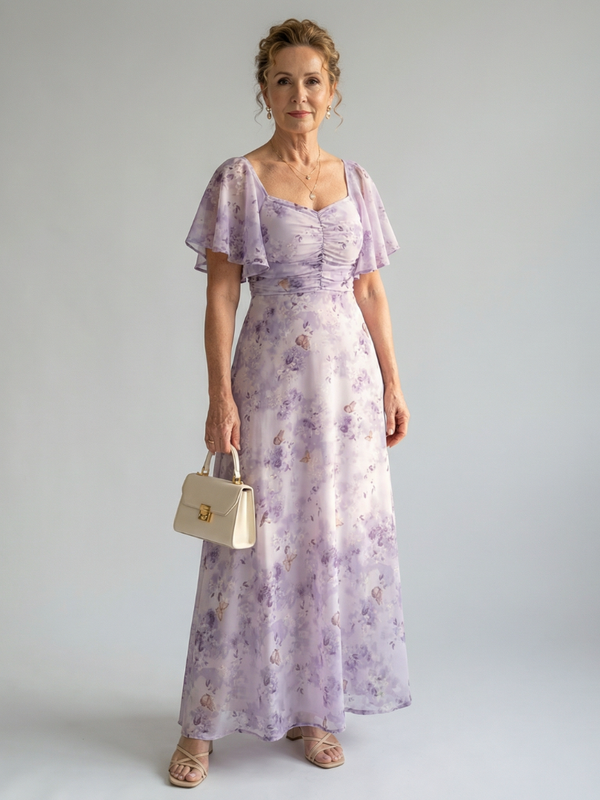 Vaelis | Midi-Kleid mit Flatterärmeln